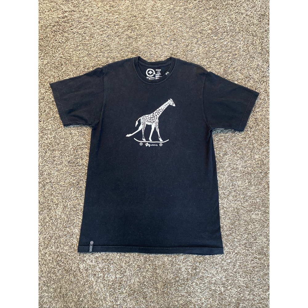 LRG Graphic T-Shirt Mens Large Black Giraffe Skateboard Standard‎ Fit Tee